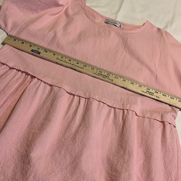 Miss Look size 2 XL pink short sleeve baby doll top with drop shoulder - Picture 5 of 6